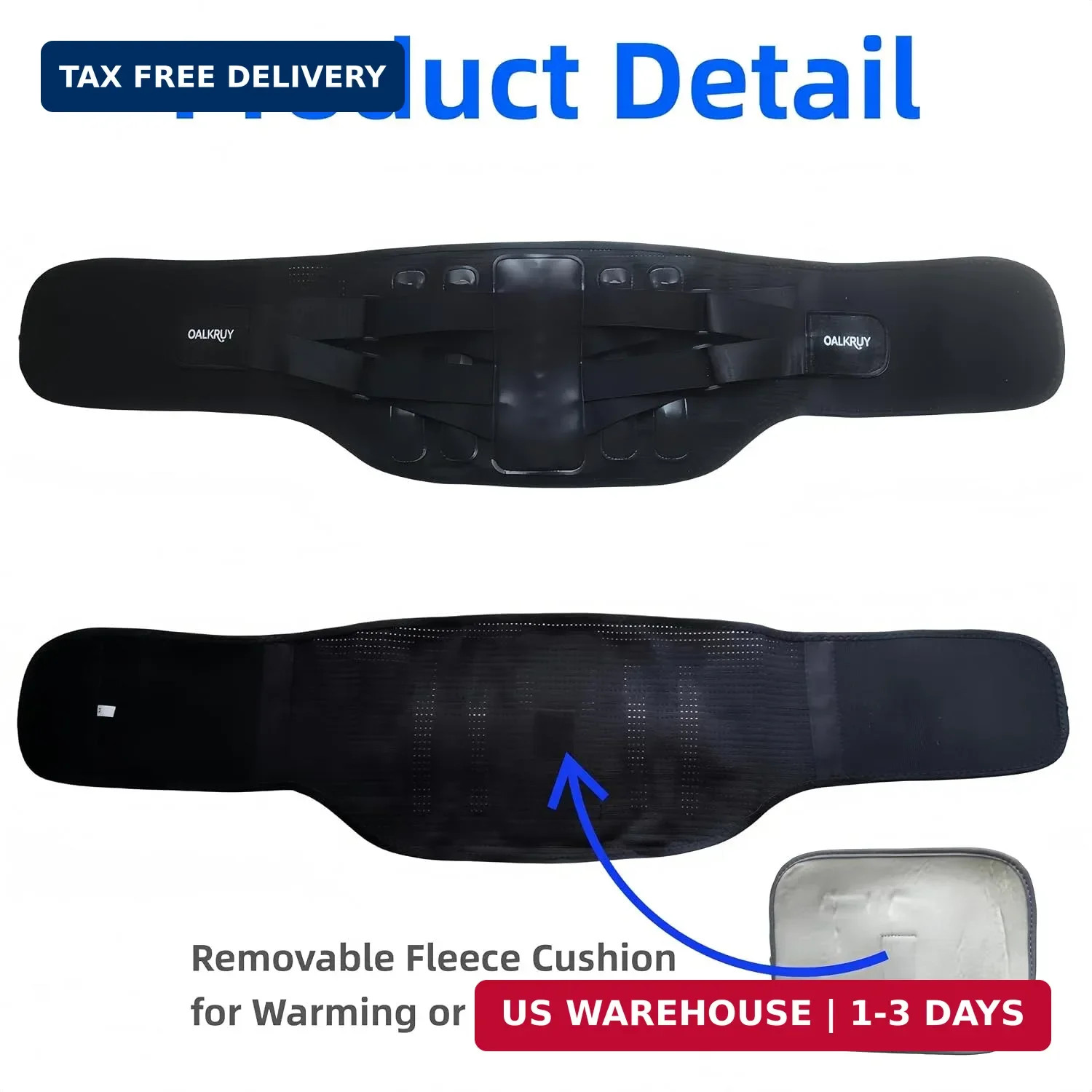 Back Brace, Adjustable Lumbar Support Belt for Men and Women | Heavy Duty Compre