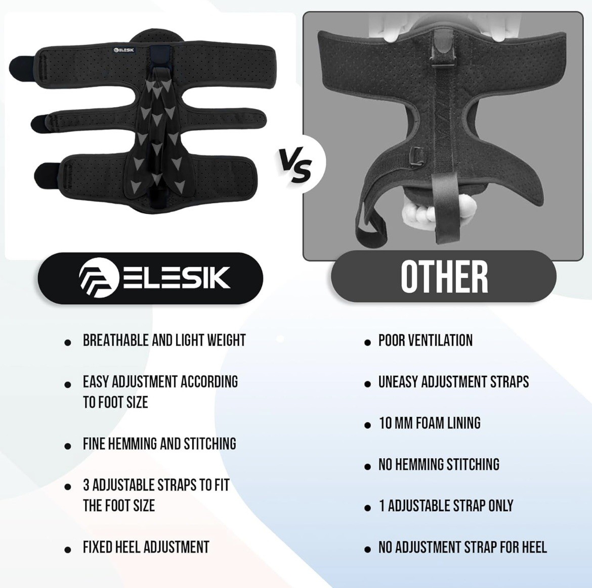 ELESIK Plantar Fasciitis Night Splint, Foot Drop, Achilles Tendonitis, Men/Women