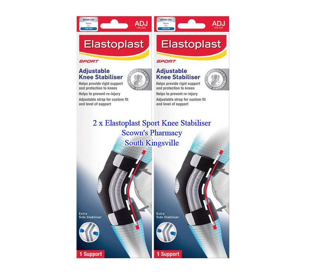 2 x Elastoplast Sport Adjustable Knee Brace Stabiliser 33cm – 45.5cm