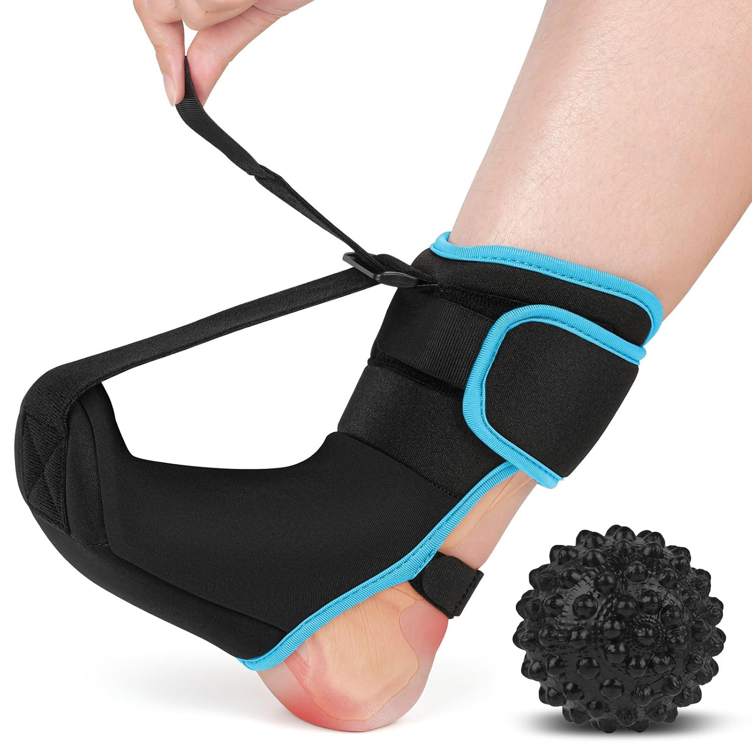 Plantar Fasciitis Night Splint Sock with Massage Ball for Tension Relief, Allevi