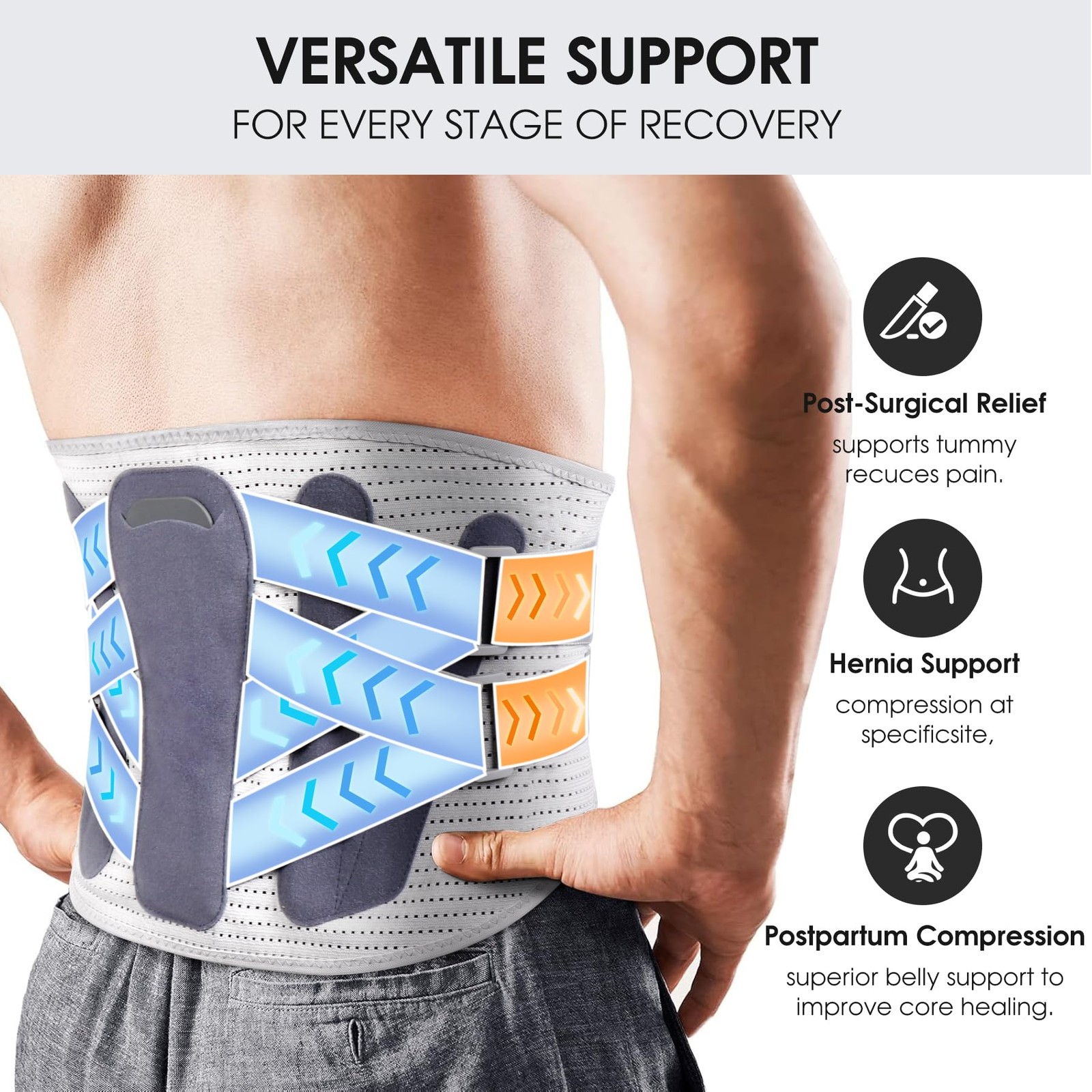 Elastic Abdominal Binder Lower Waist Support Belt, Post Surgery Postpartum Be…