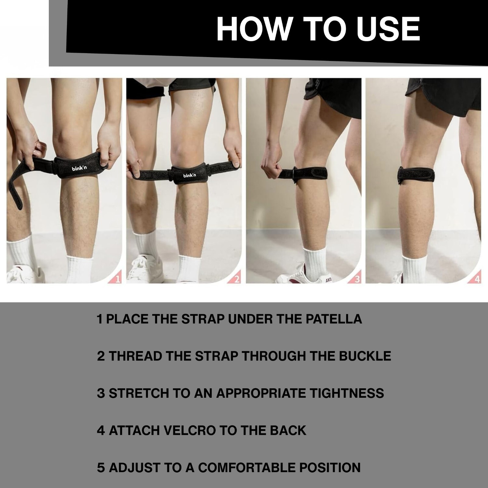 2 Pack Knee Brace, Support Strap, Patella Stabilizer, Sports S/M Pink
