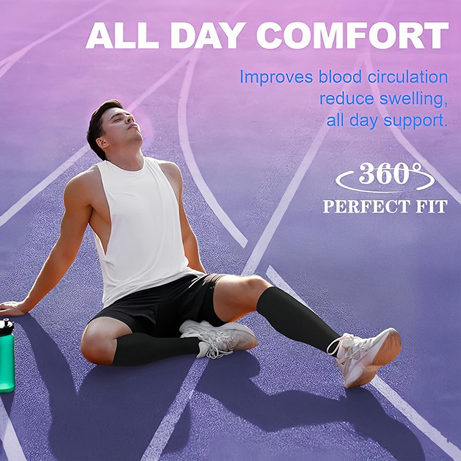 Zip Up Open Toe Compression Zipper Socks Calf Support Stockings Unisex 1/3 Pairs