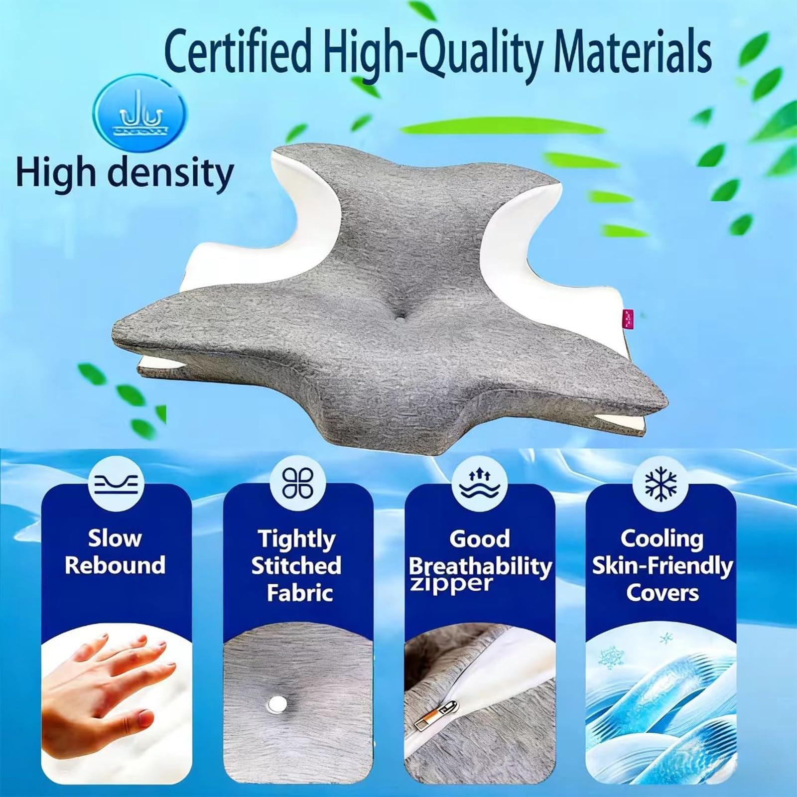 Reading Pillow for Bed,Cervical Neck Pillow for Pain Relief，Neck Support