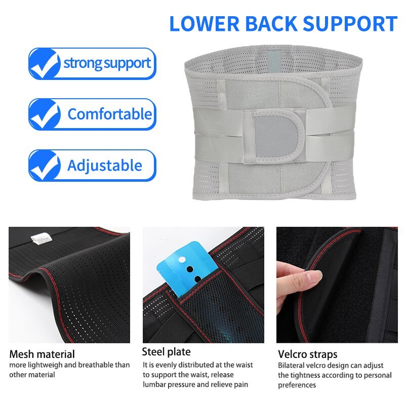 Adjustable Lumbar Support Lower Waist Back Belt Brace For Pain Relief Men Women