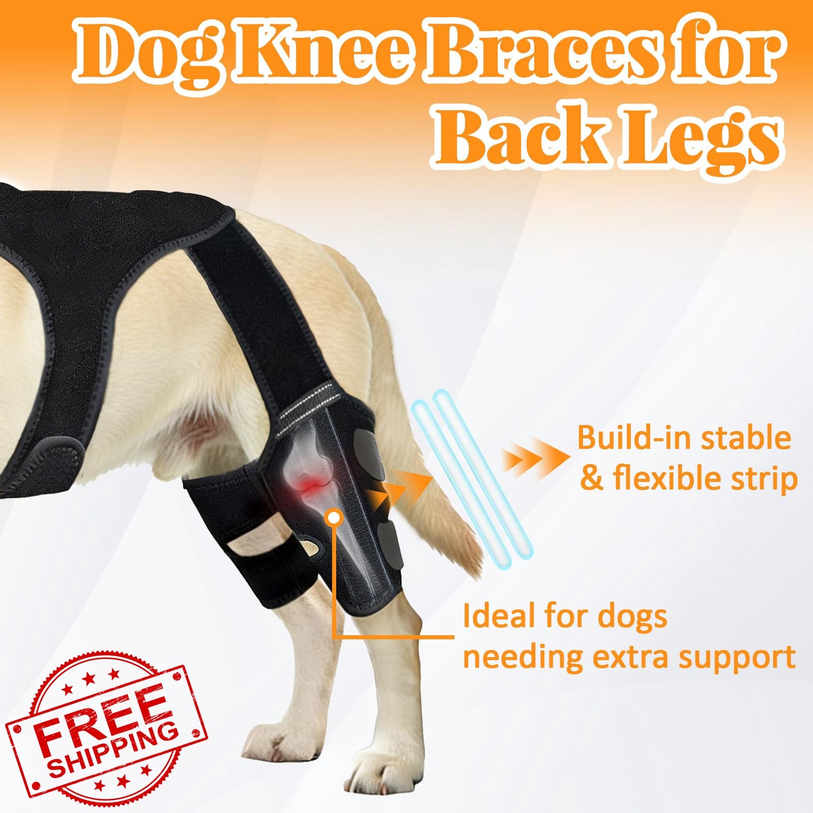 HCCW Dog Knee Braces for Back Leg | Knee Support for ACL/CCL Care, Dog Leg Br…