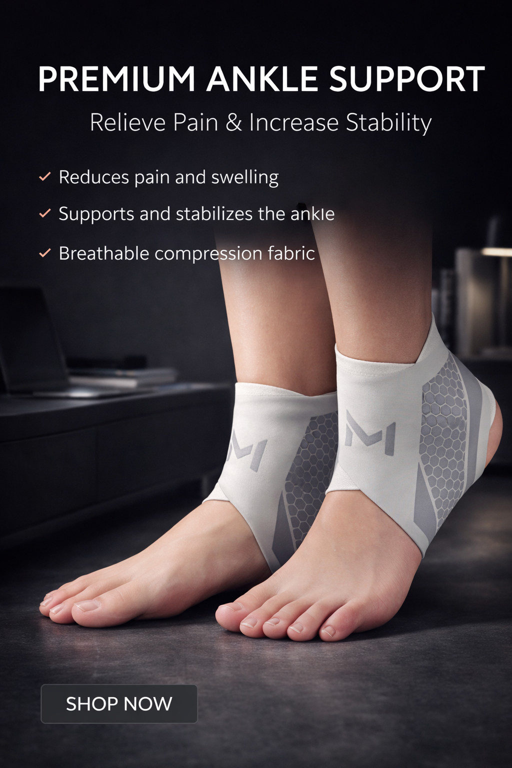 Ankle Support Brace Compression Sleeve Sport Joint Pain Relief Foot Care Wrap