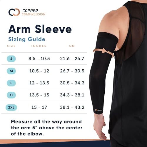 Arm Sleeve – Copper Infused Full Arm Brace for Forearm, Bicep, Triceps – Tenn…