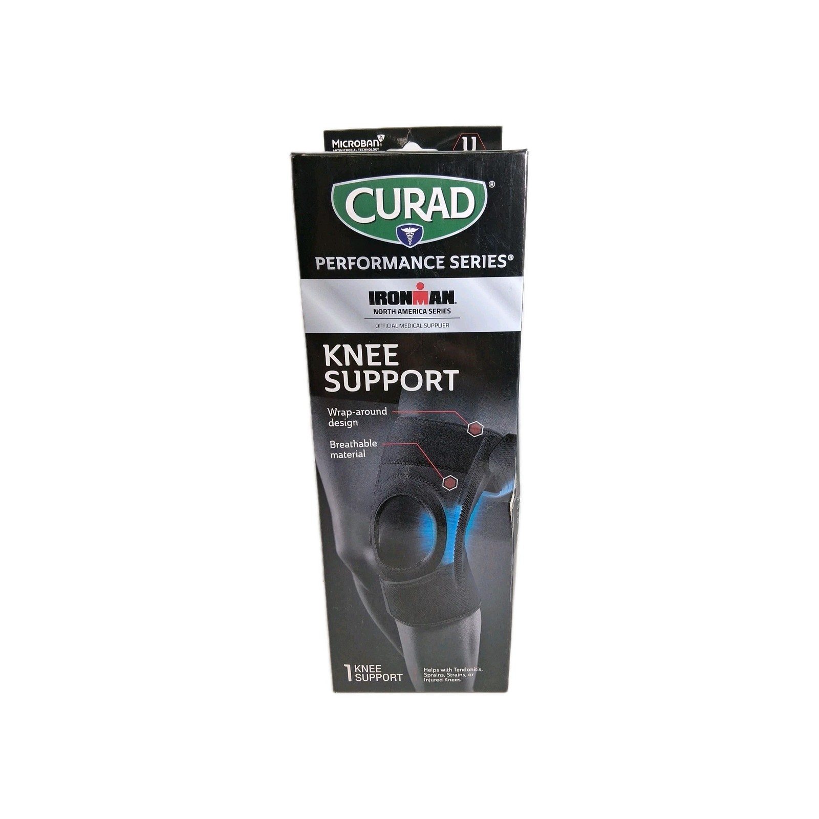 Curad Performance Series Knee Support Firm Microban Breathable Universal Size