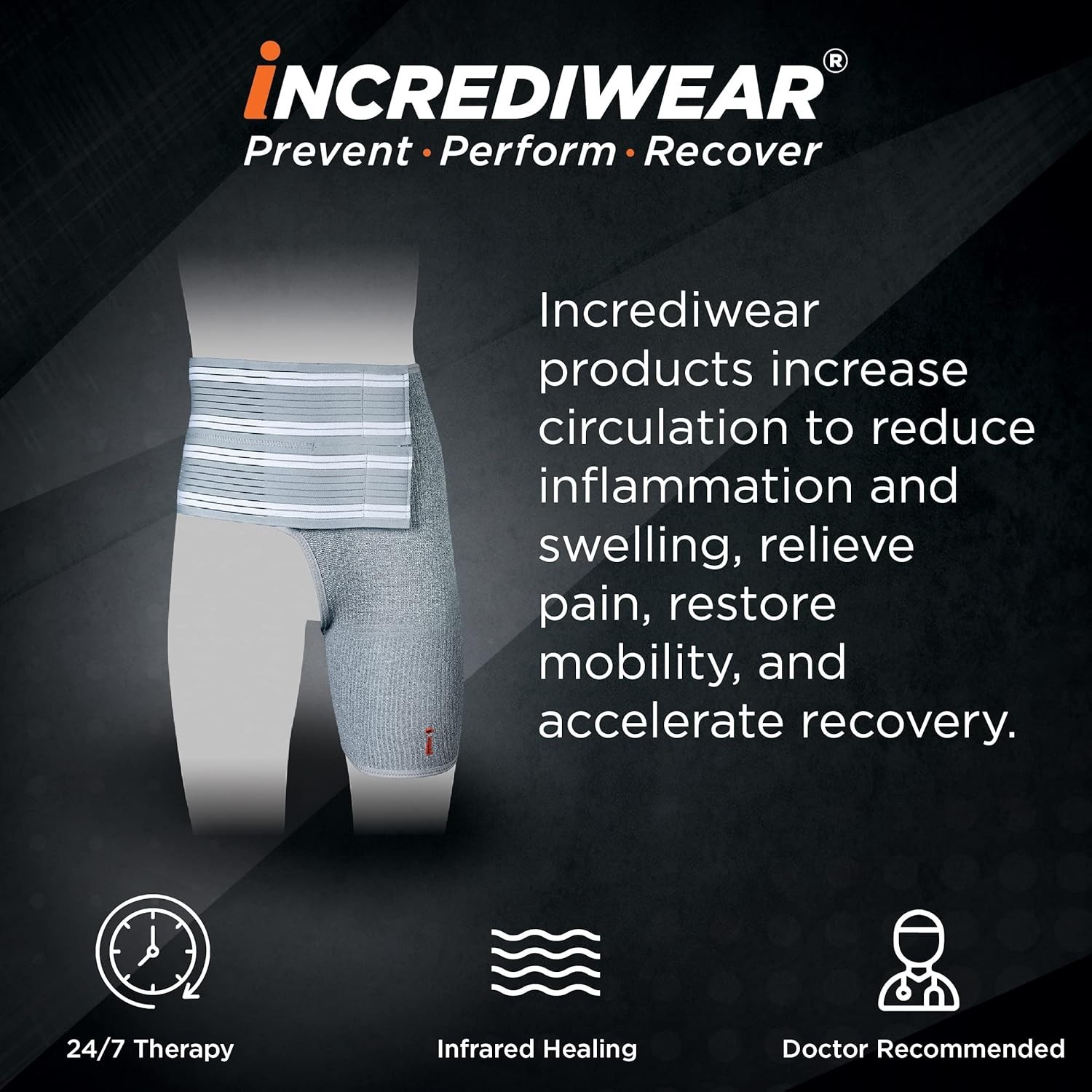 Breathable Hip Support Brace – Large, Non-Slip Design for Right Leg Pain Relief