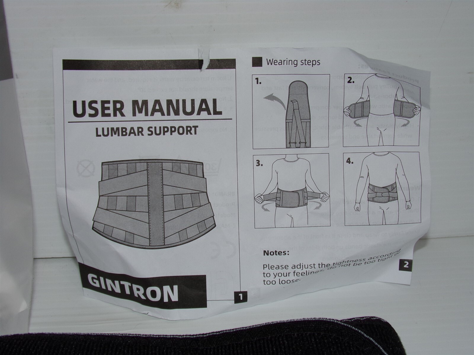 Gintron Lower Back Support Brace Breathable with 3D Lumbar Support LARGE