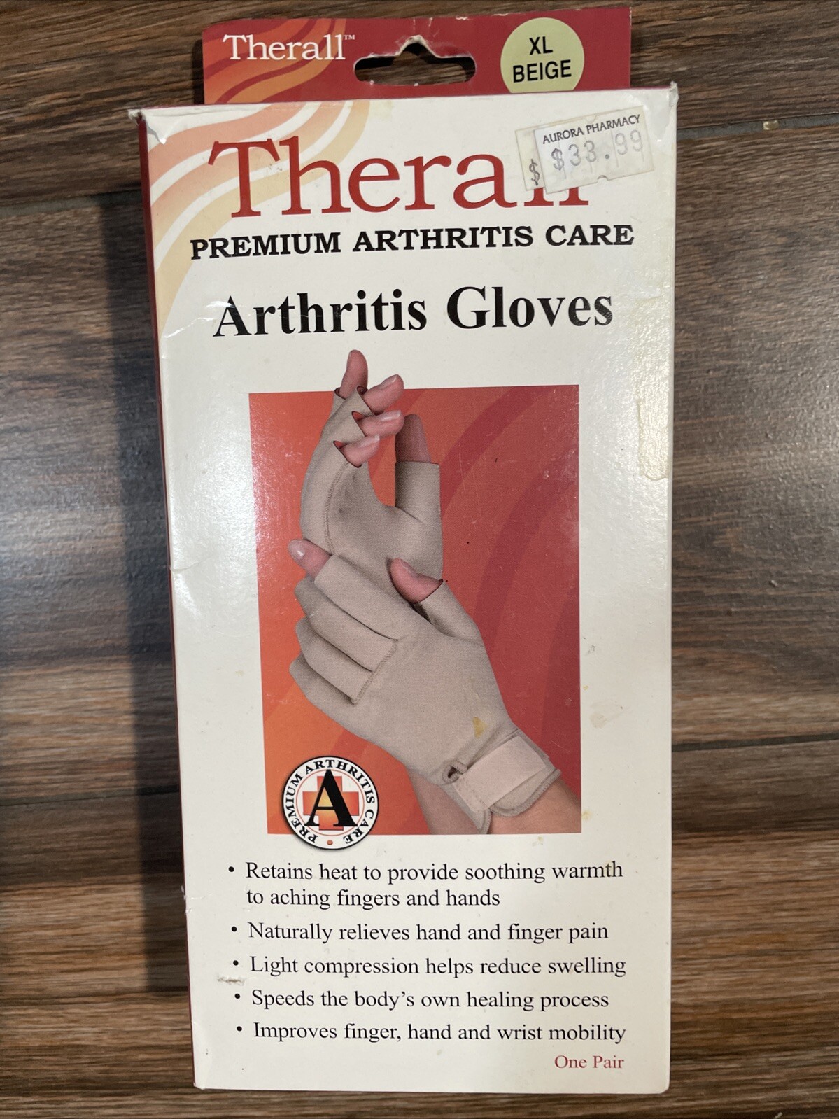 FLA Therall Premium Arthritis Gloves for Men & Women X-Large Beige New OPEN Box