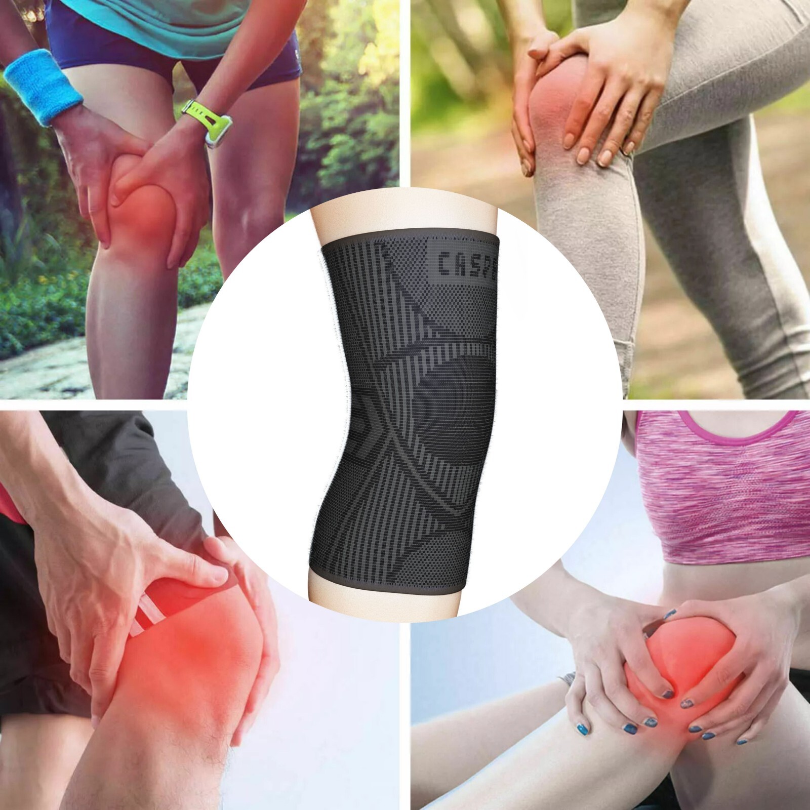 2 Knee Sleeve Compression Support Knee Braces Sport Joint Arthritis Pain Relief