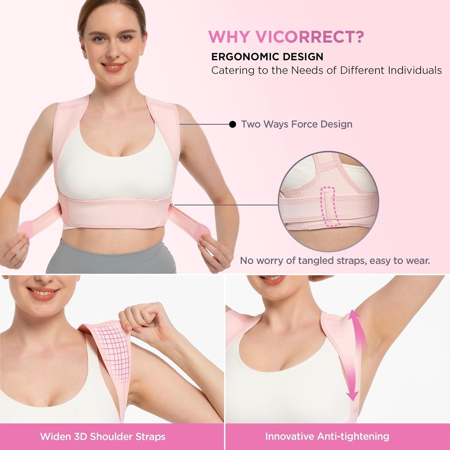 Adjustable Unisex Posture Corrector for Women Men Back Support Pain Relief Pi…
