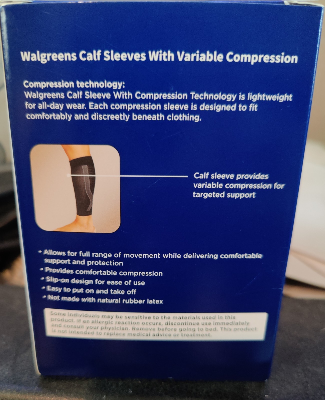 Walgreens Calf Sleeves Variable Compression S/M Moderate Support Left or Right