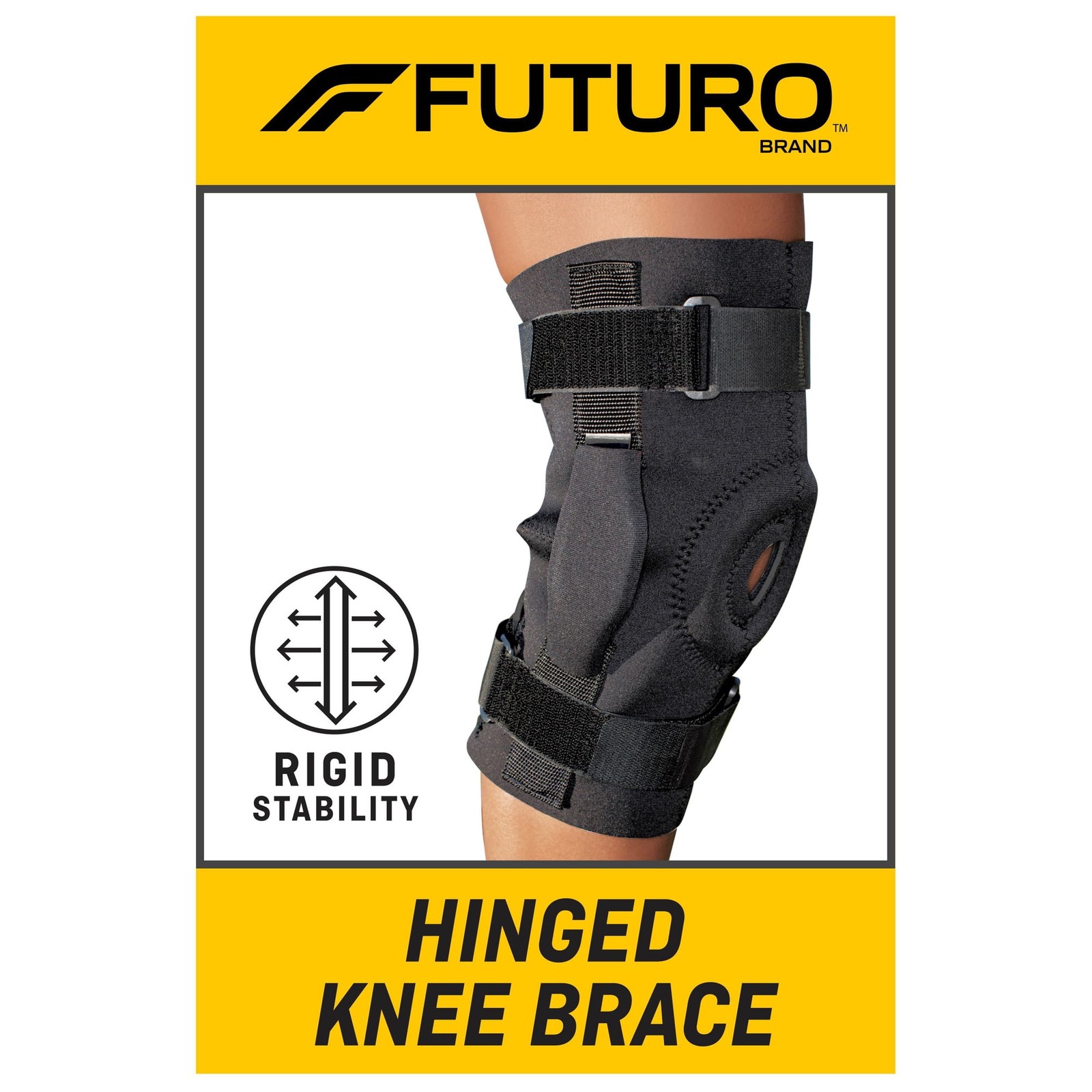 Futuro Knee Hinged Brace Dual-Pivating Lateral Stabilizers Rigid Stability ADJ
