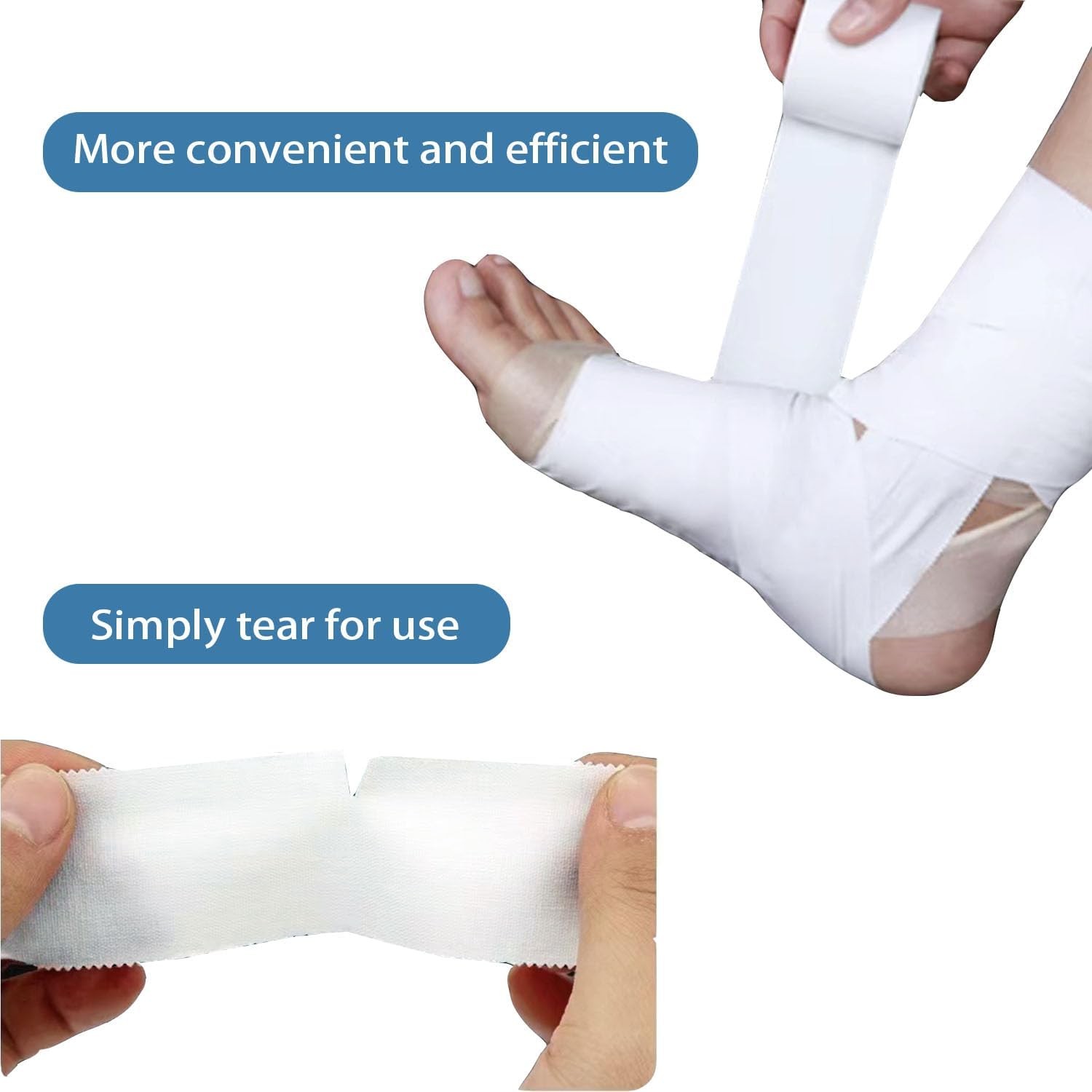 Athletic Tape Sports Support Tearable Cotton 1.5 Inch 30 Feet 3 Rolls Wrist Ankl