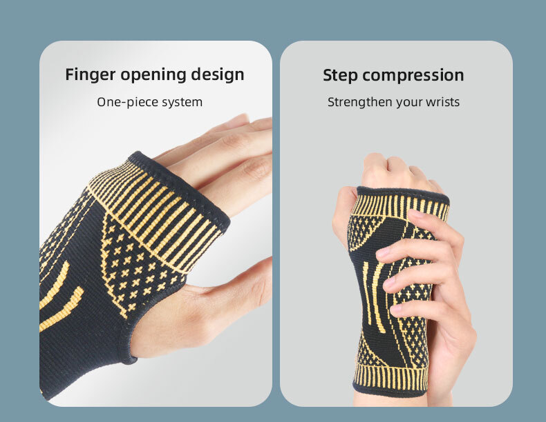 Copper Wrist Hand Brace Support Splint Carpal Tunnel Sprain Arthritis Sports