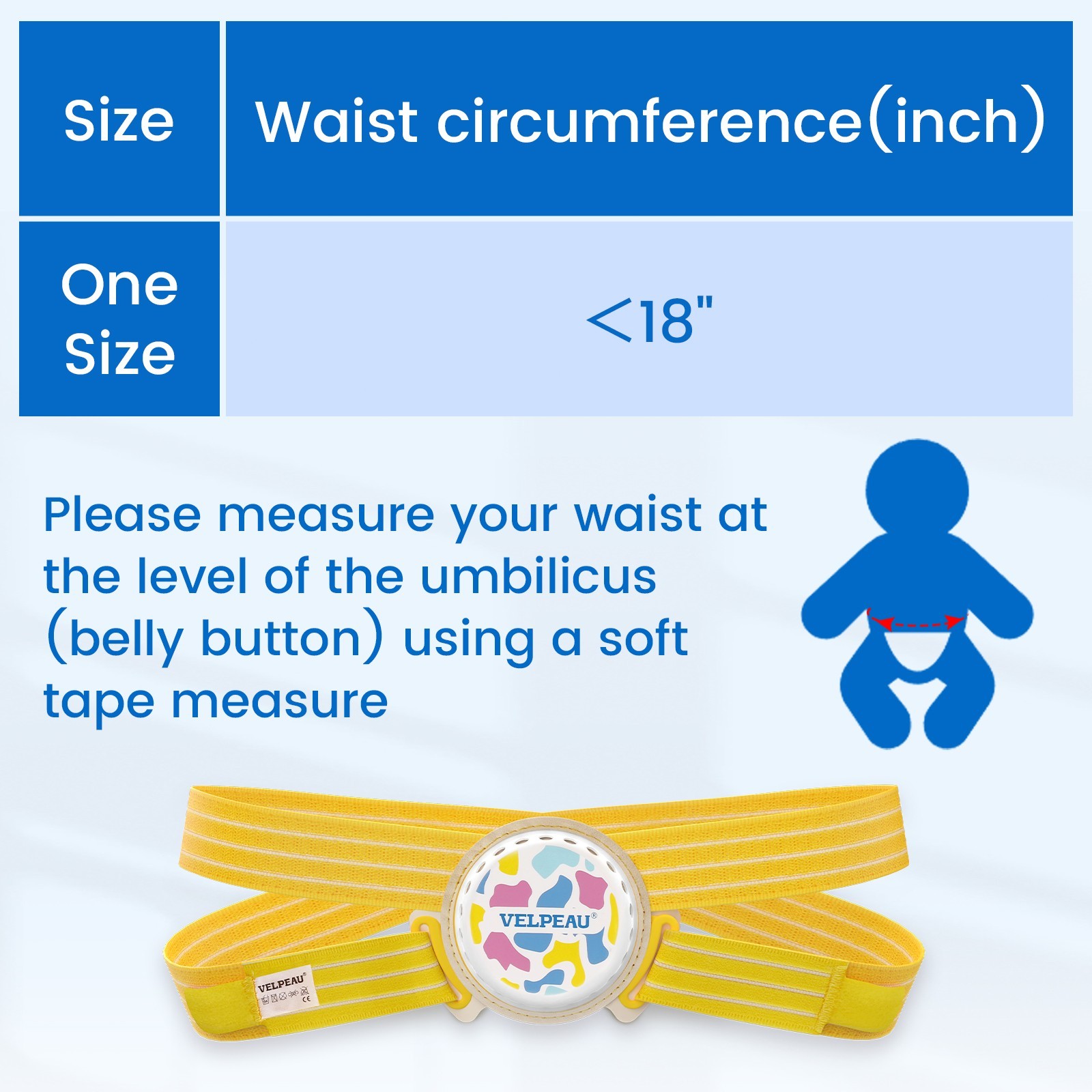 Velpeau Umbilical Hernia Belt Baby Newborn -Anti Displacement Slip -with 3 Pads