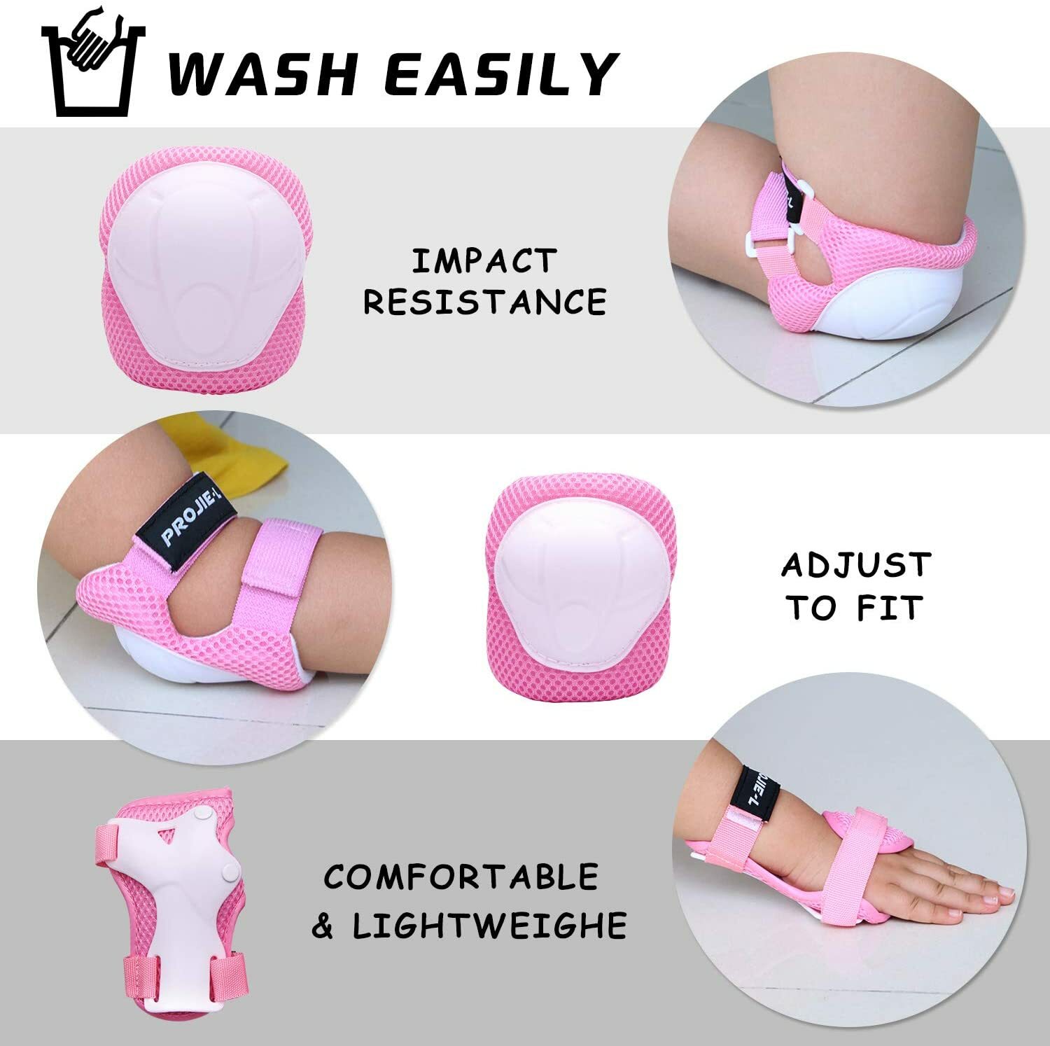 Size S gear sets of 6 for kids knee pads gloves elbow pads for kids