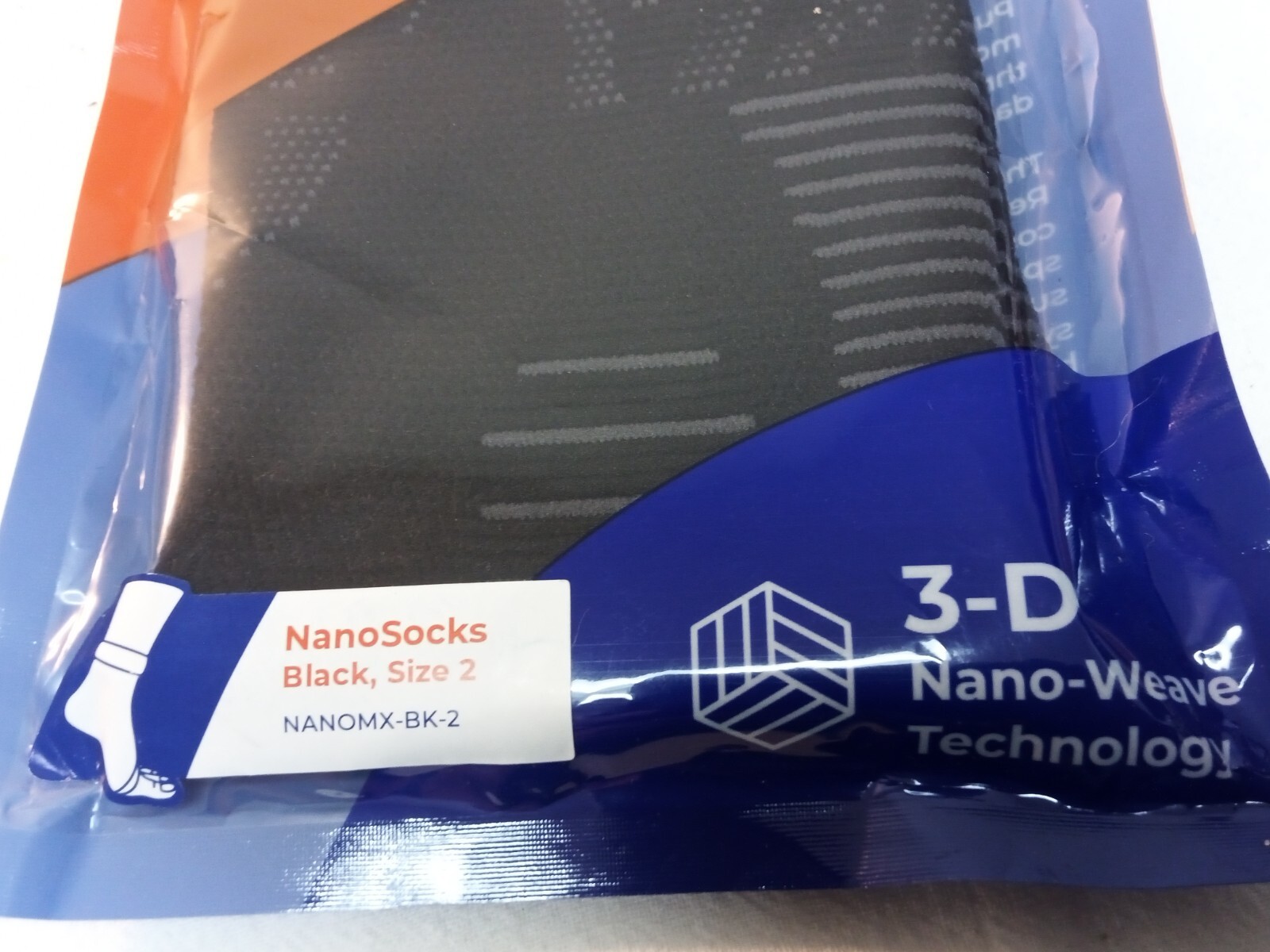 Nanosocks 3D Nano-Weave Technology Black Compression Socks Size 2 – NANOMX-BK-2