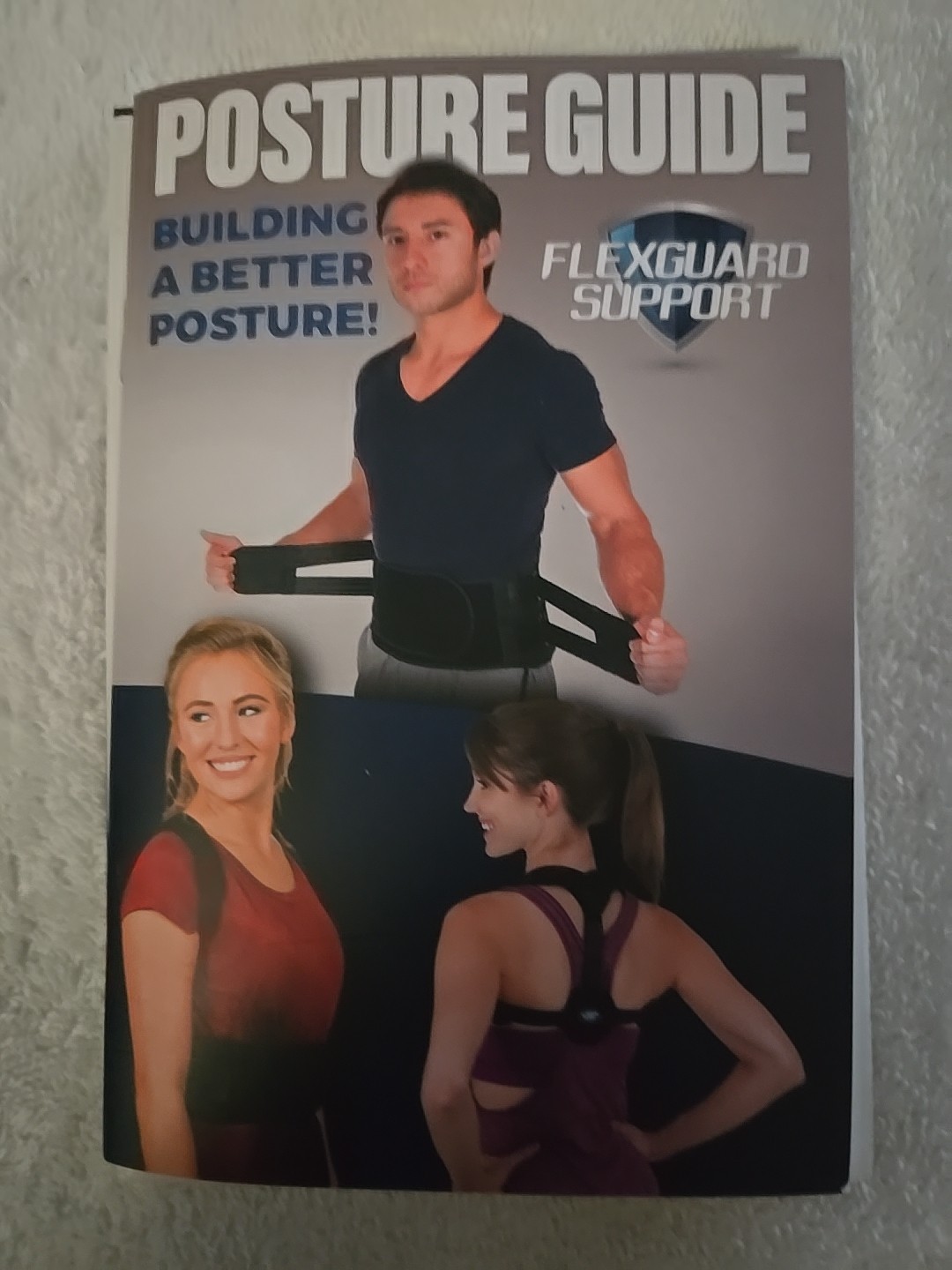 Flexguard Adjustable Back Support & Posture Correcting Brace With Guide Book New