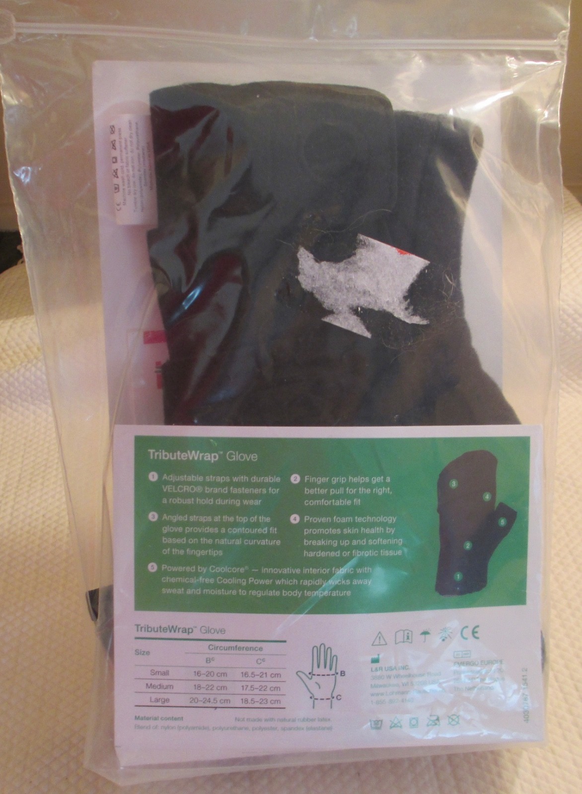 L&R Tribute Wrap Black Glove w/Liner Right Small – NEW!