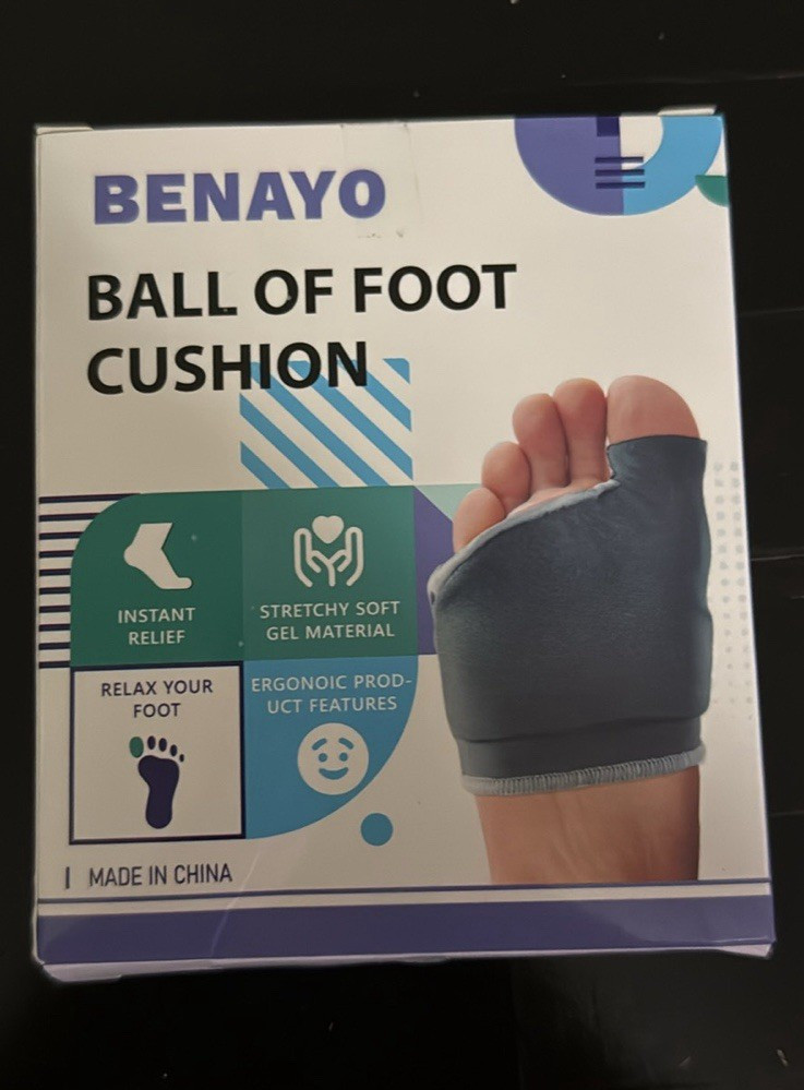 BENAYO Stretchy Soft Gel Ball of Foot Cushion Gray Ergonomic Foot Relief