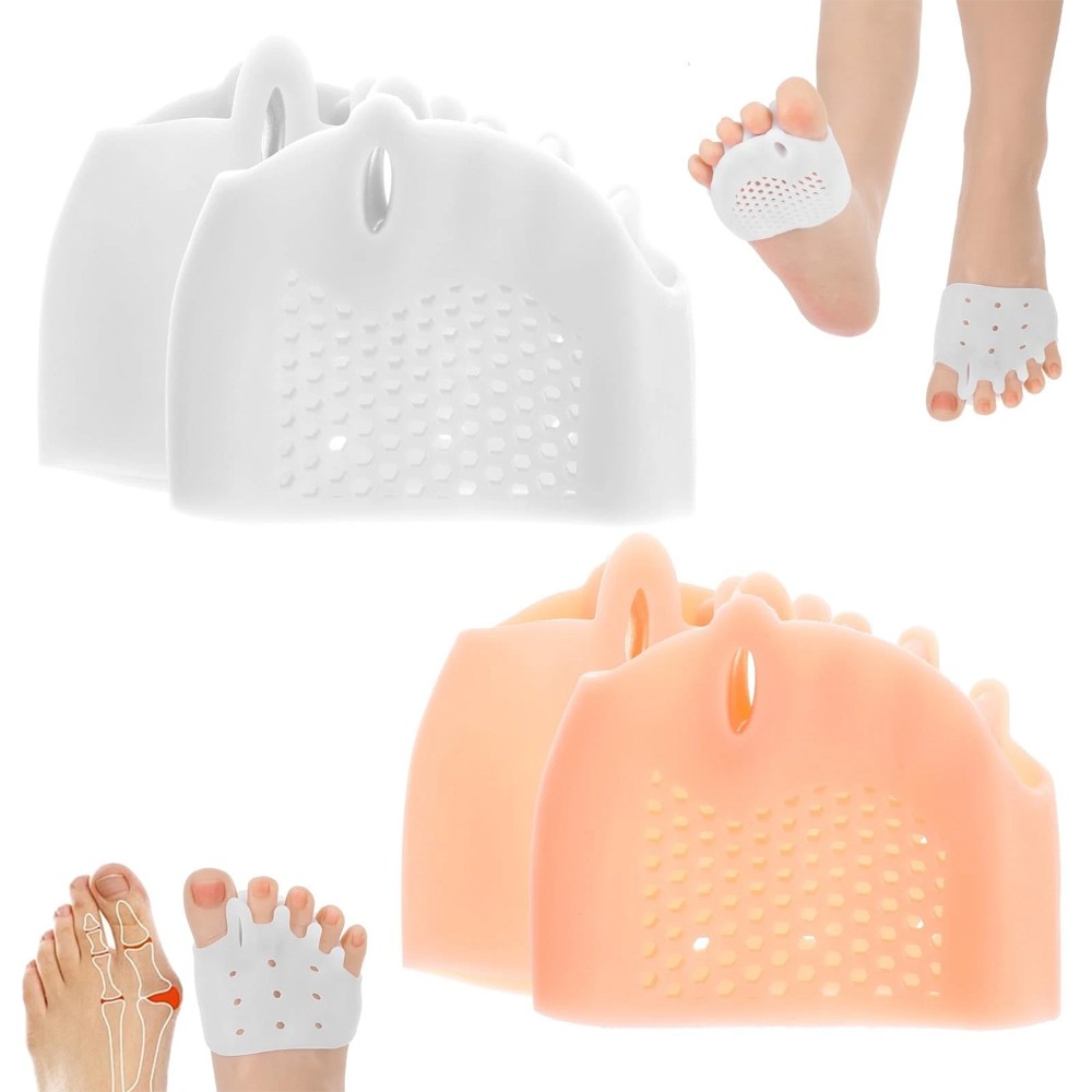 1 Pairs Silicone Toe Separators Metatarsal Gel Pads Ball of Foot Cushions