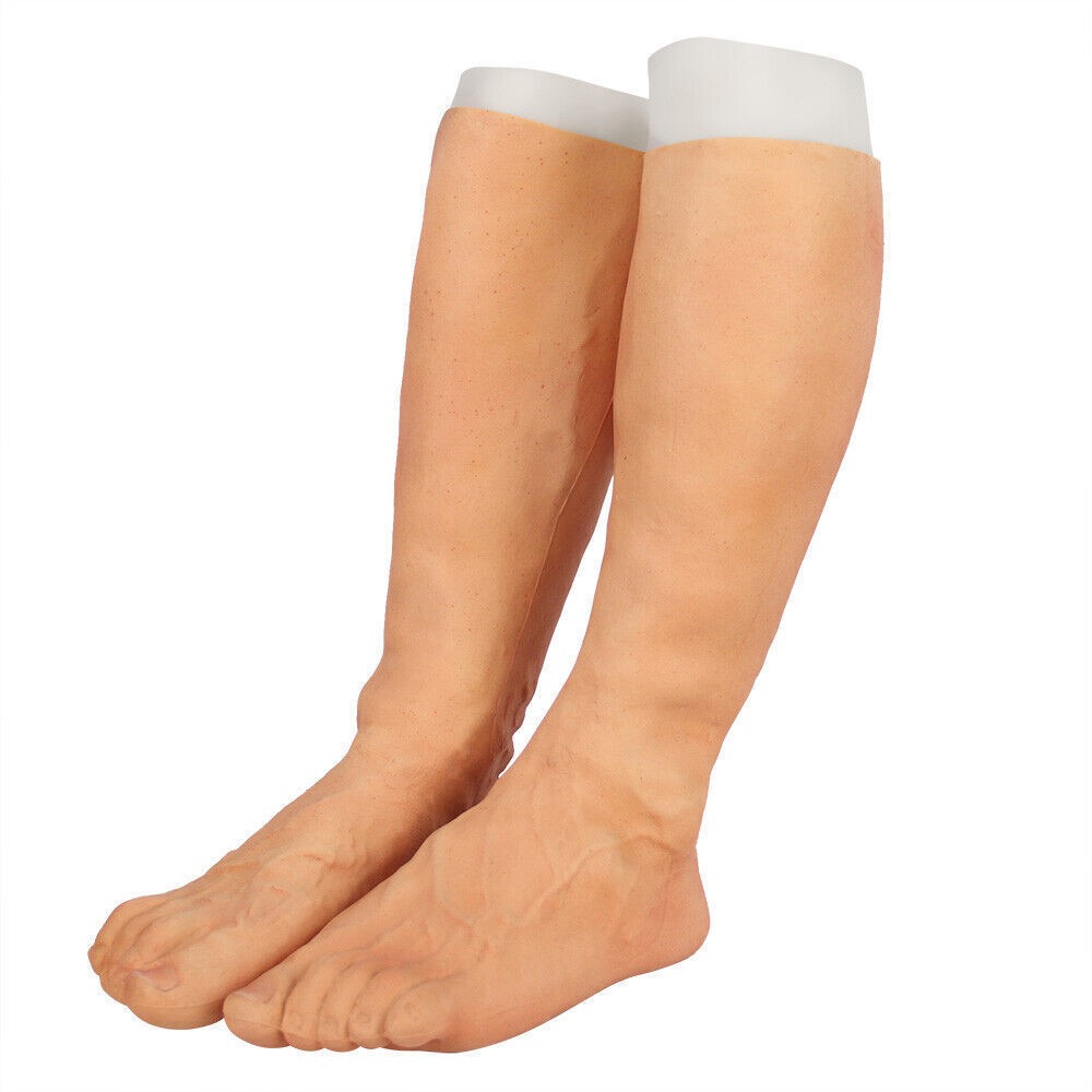 Artificial Silicone Prosthesis Foot Sleeve Legging Cover Scars Protect Injured