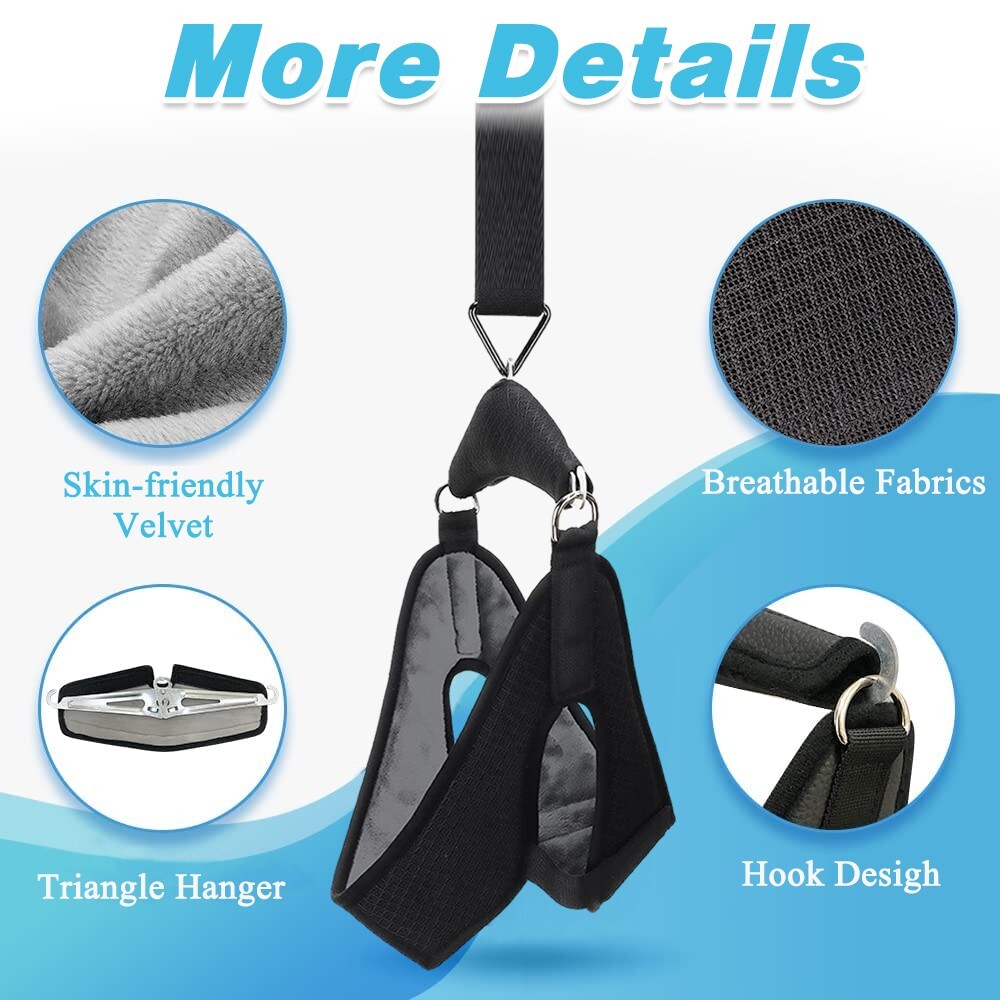 US Neck Traction Stretcher Cervical Head Brace Pain Relief Device Home Over Door