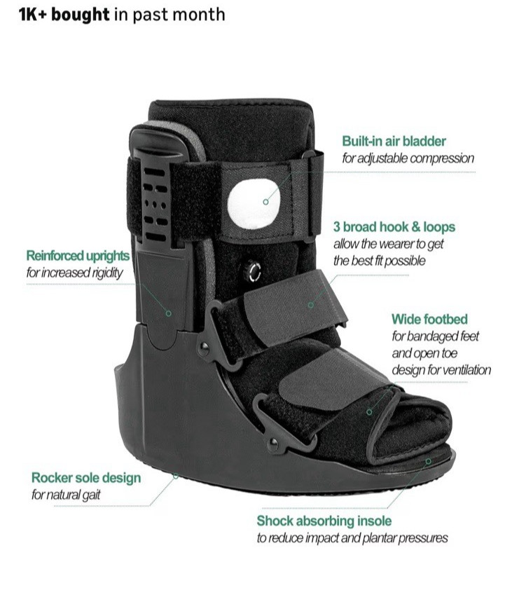 Air Walker Fracture Boot Walking Ankle Support Medical Cast Brace Adjustable
