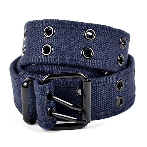 Boxed Gifts Parquet Casual Canvas Belt – Double Hole, Double Small Navy