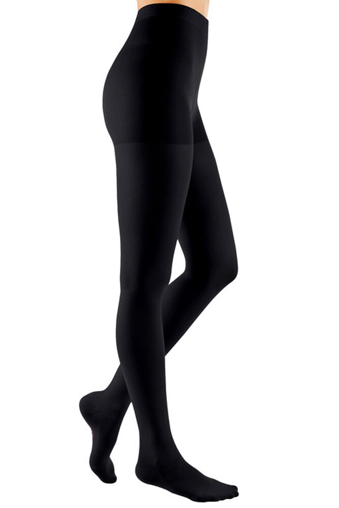 Tektrum Waist High Firm Compression Pantyhose Medical 20-30mmHg-Closed Toe Black