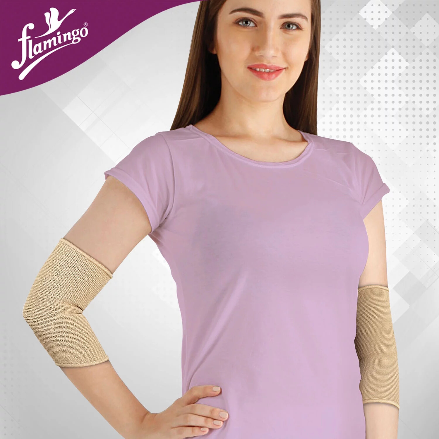 Flamingo Elbow Support- 2 Way Stretch Knit, Elbow Brace, Full Range of Motion