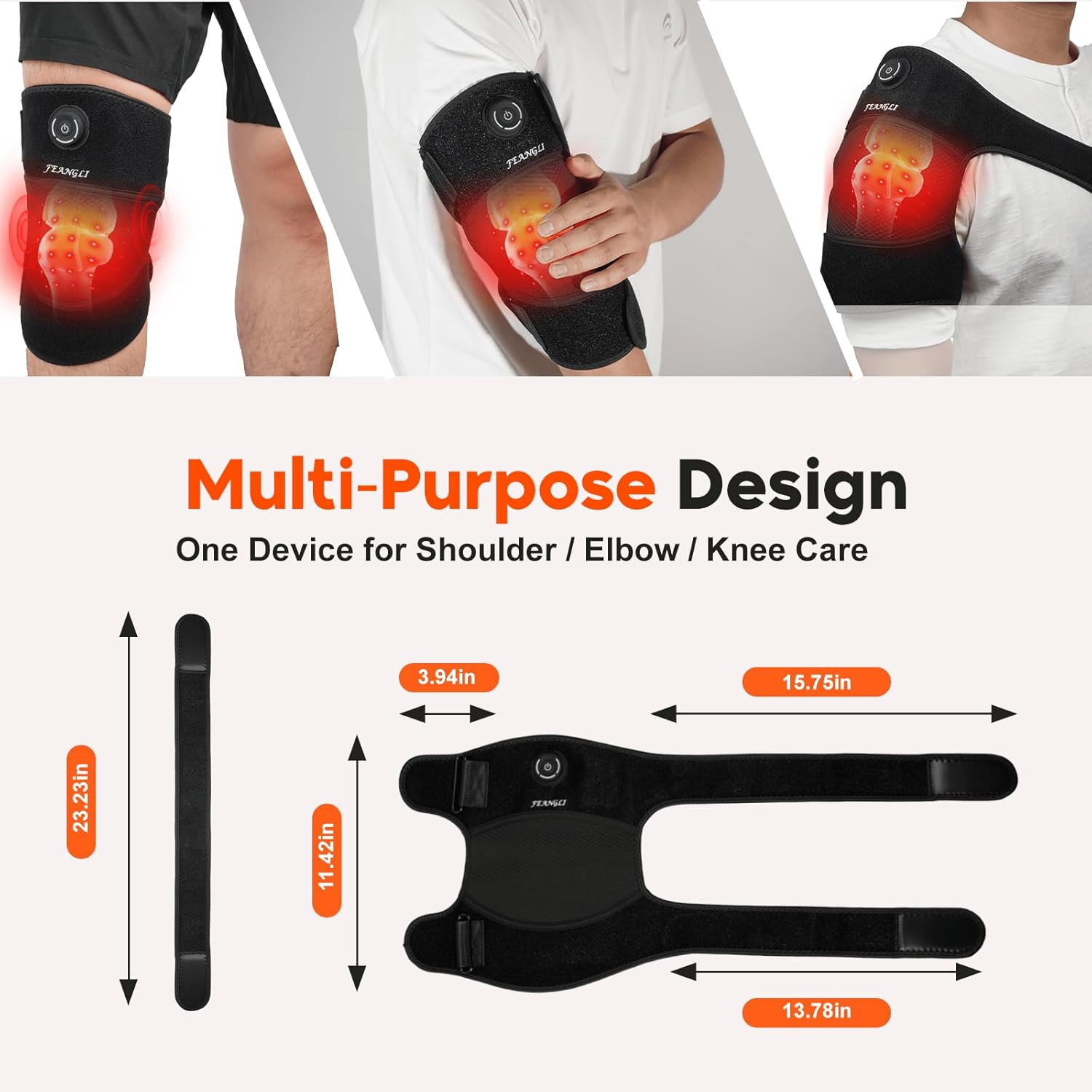 Red Light Therapy for Knee, Heated Knee Brace for Pain Relief, Cordless Infrared