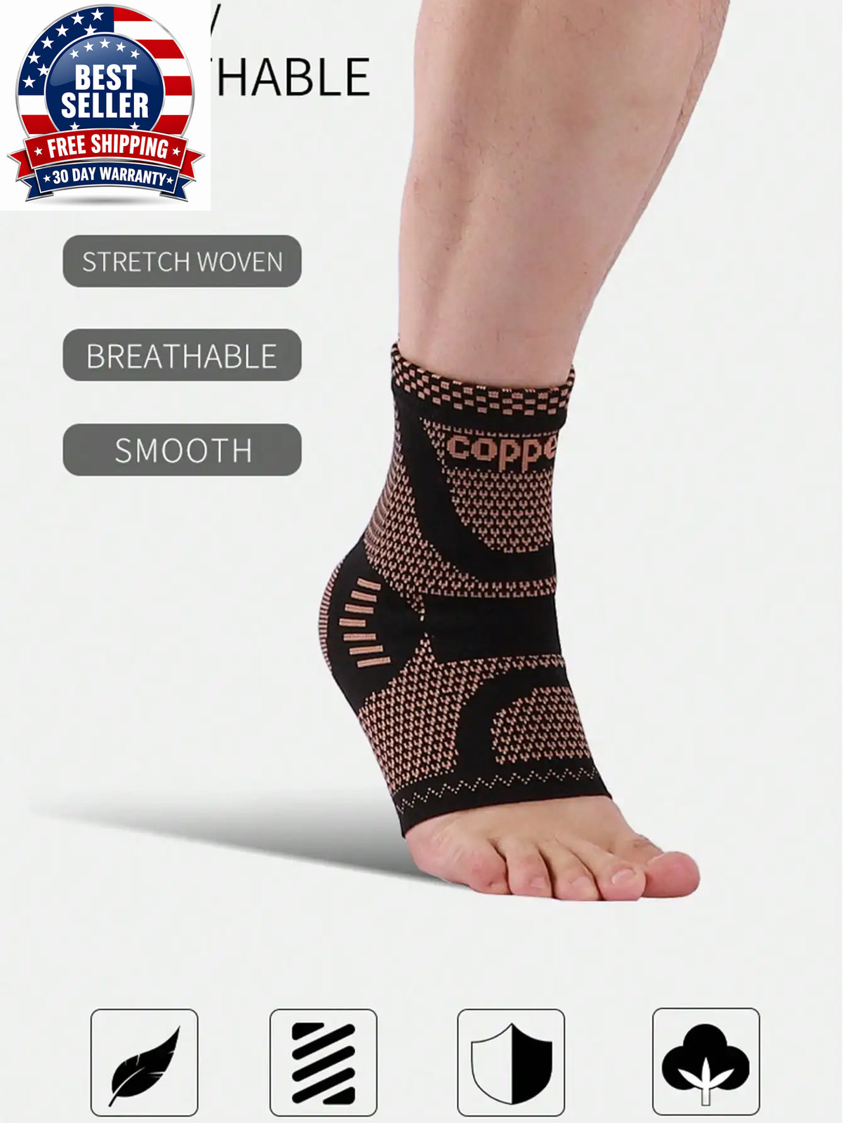 1Pc Cooper Ankle Brace Compression Foot Sleeves for Men & Women Ankle Straps Ank