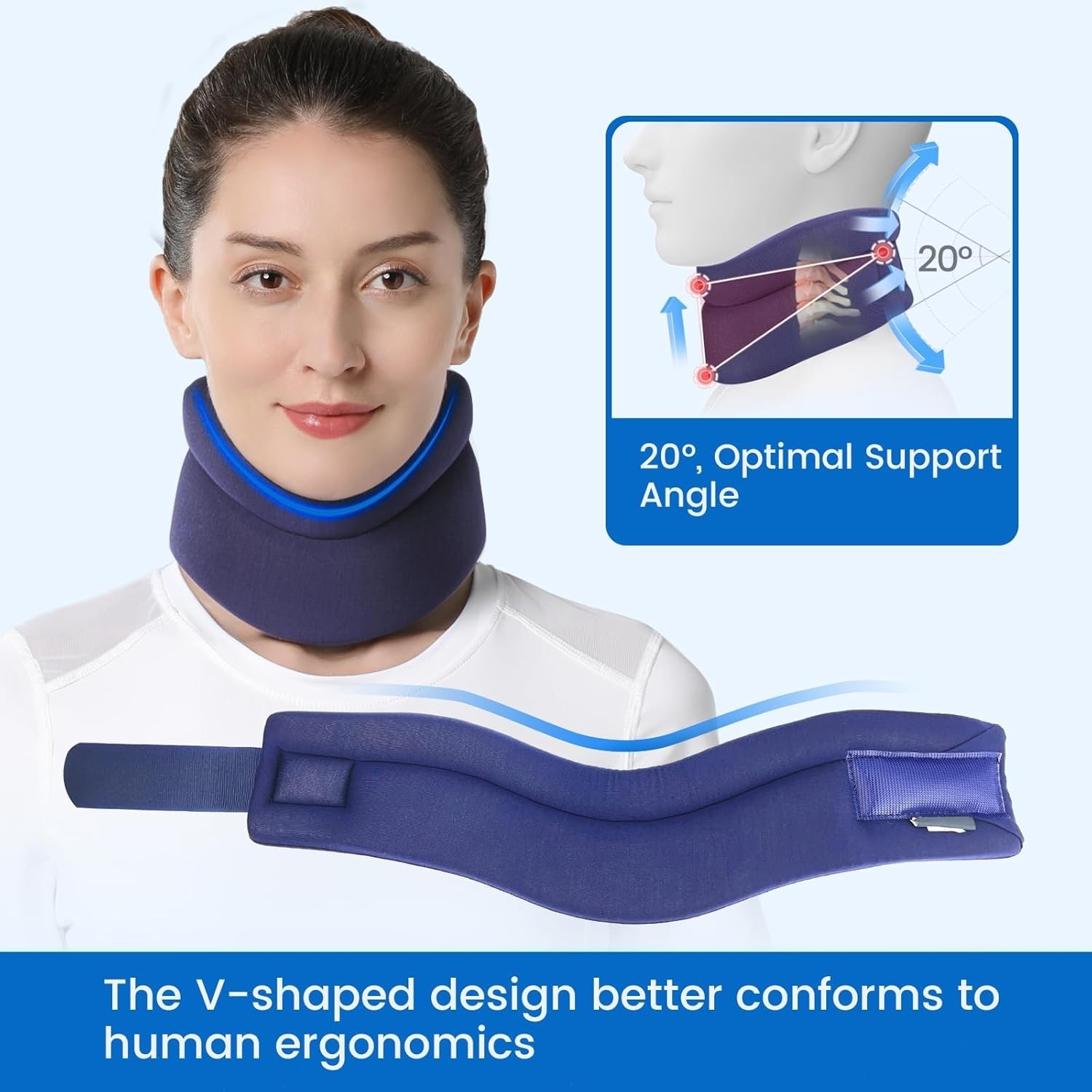 Soft Cervical Neck Brace – Comfort Version for Pain Relief & Sleep Apnea, Medium