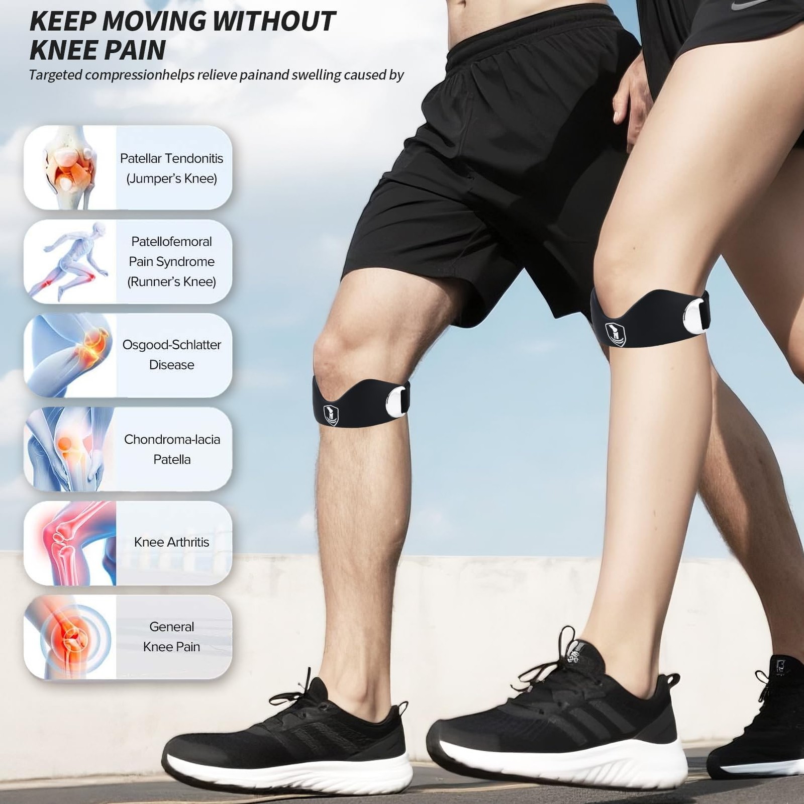Patellar tendon support strap2 Pack, helps protect knee support for hiking, s…