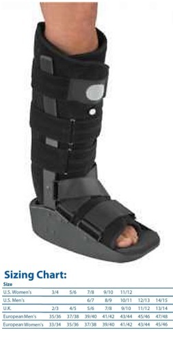 DJO Ortho PROCARE MaxTrax Air Lower Leg Post-Op High Pneumatic Cam Walker Black