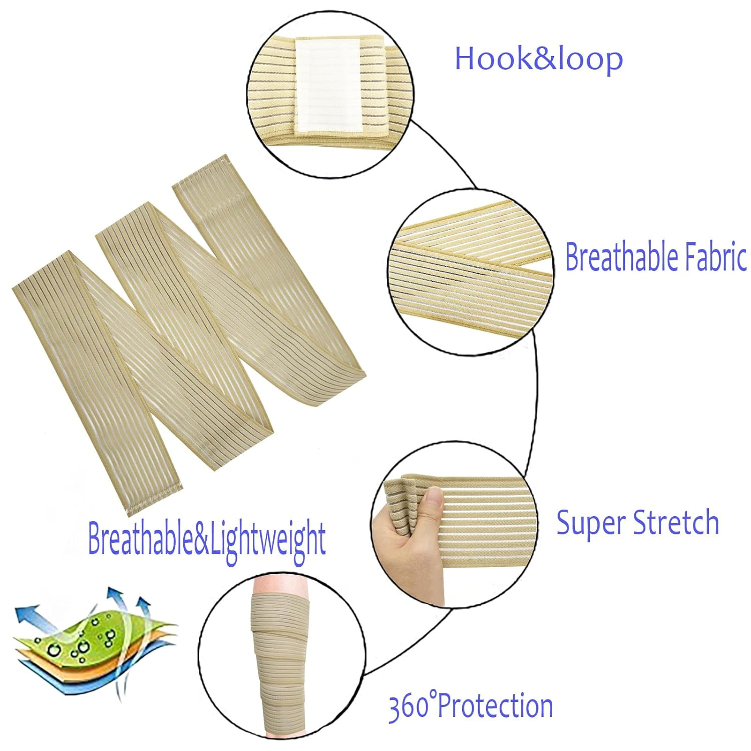 Elastic Lower Leg Calf Compression Support Bandage Sleeve Wrap for Women and Man