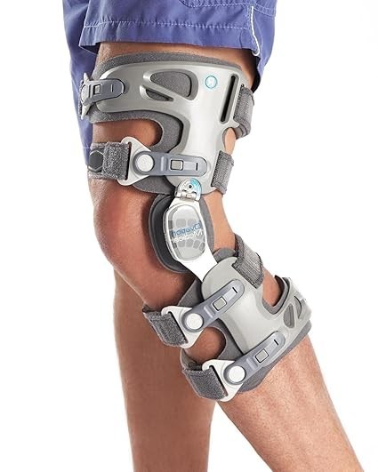 Knee Brace OA Unloader Hinged Single Upright Adjustable Push Button Buckle