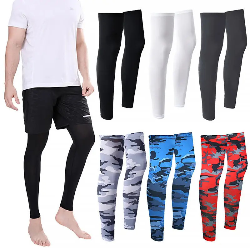 High Quality 1 Pair Summer Running Cycling Legs Sleeve Ice Silk UV Protection Co
