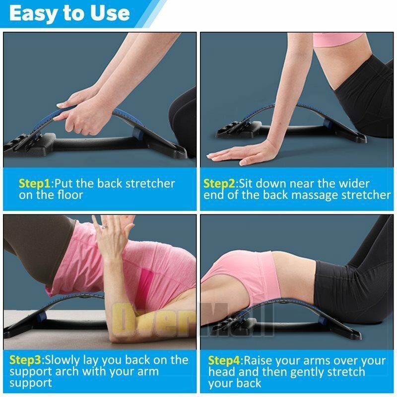 Multi-Level Back Stretcher Lumbar Support Device Pain Spine Relief & Posture Aid