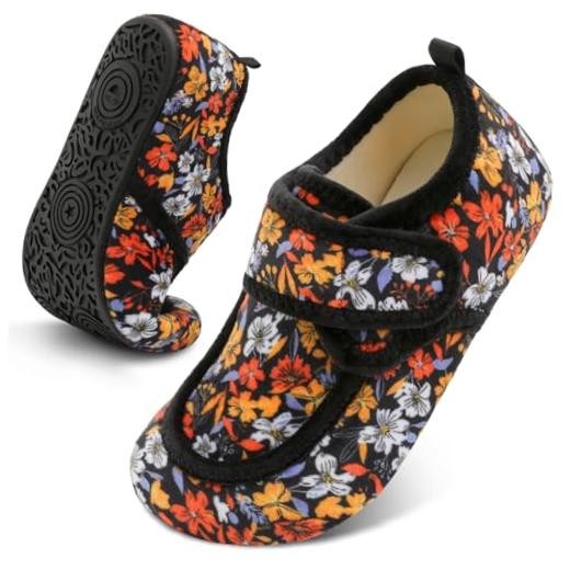 Womens Mens Slippers Diabetic House Slippers for 5.5-6.5 Women/4-5 Men Foral