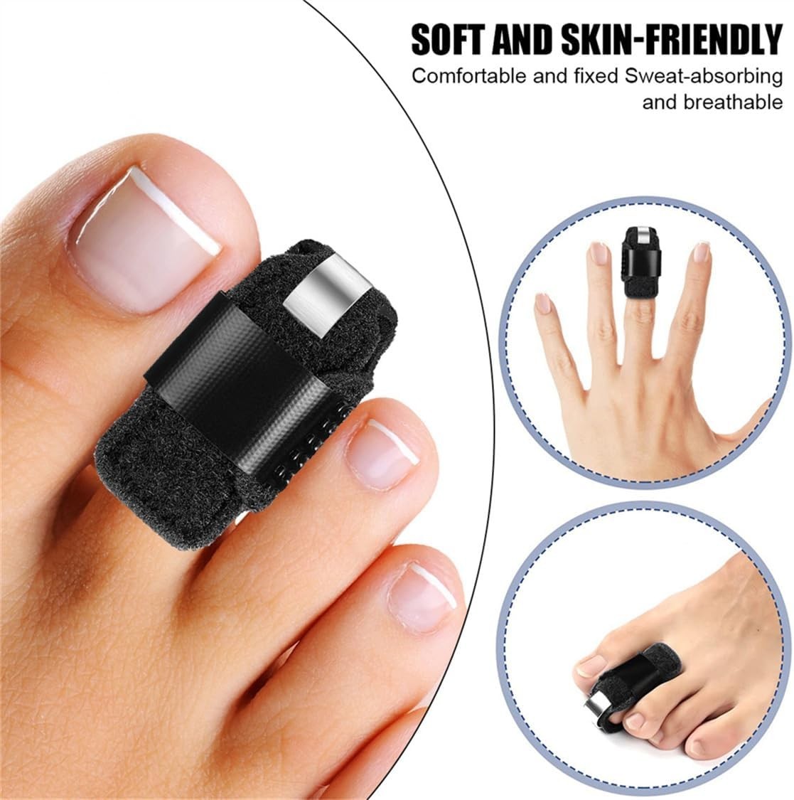 Adjustable Toe Splints for Men & Women – Comfortable Straightener Set of 2