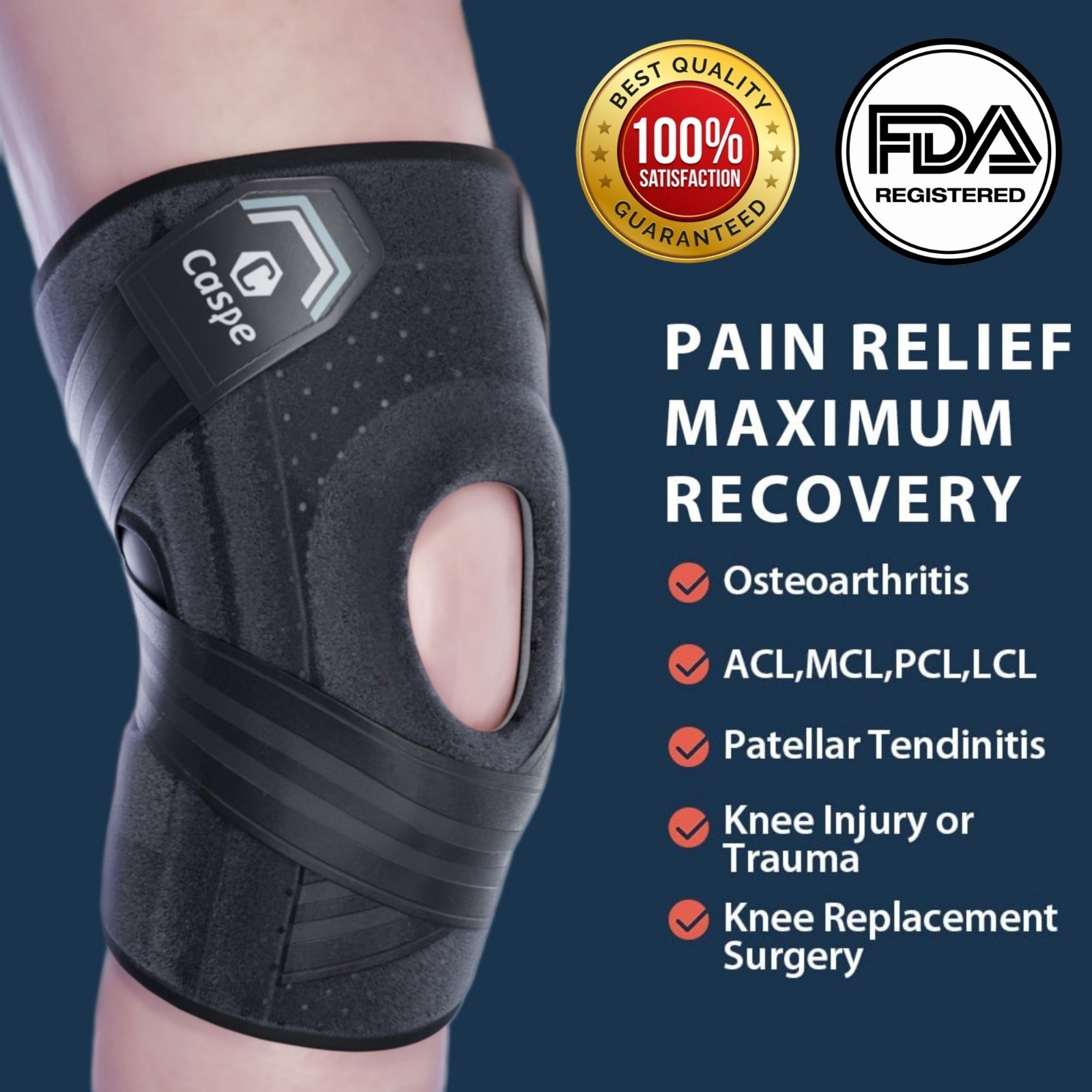 Adjustable Knee Brace Compression Support for Sport Joint Pain Arthritis Relief
