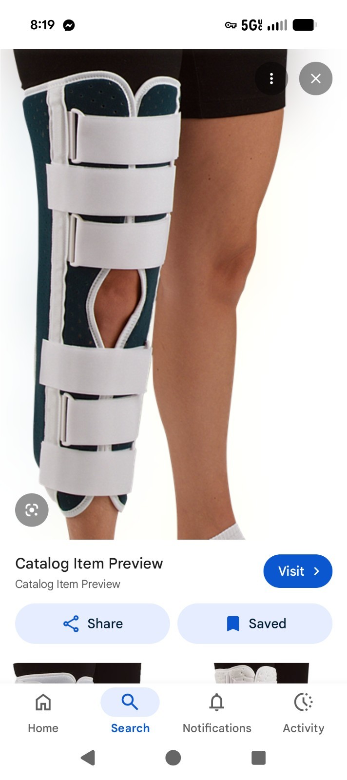 DeRoyal Knee Immobilizer Brace Semi-Rigid Foam Three Panel Adjustable 16″ 7091
