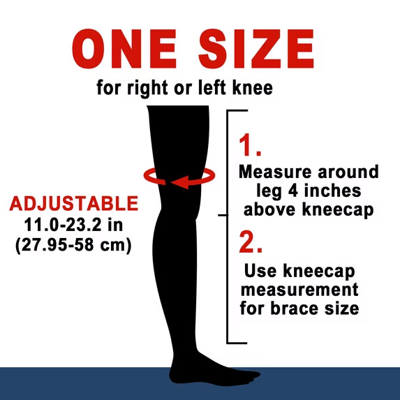 Hinged Knee Brace with Side Stabilizers Men & Women One Size Fits Most
