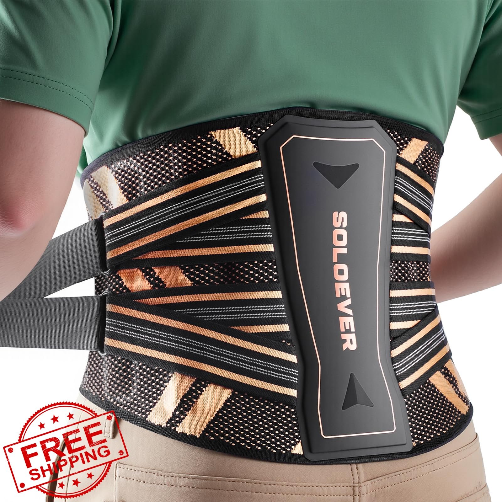 SOLOEVER Back Brace Black Large